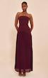 پیراهن ماکسی زنانه دکلته پلیسه‌ای از پرتی لیتل سینگز انگلیس PRETTYLITTLETHING Plum Woven Bandeau Pleated Hem Detail Maxi Dress