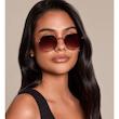 عینک آفتابی گرد با فریم فلزی لاک‌پشتی از انگلیس PrettyLittleThing Metal Frame Round Sunglasses