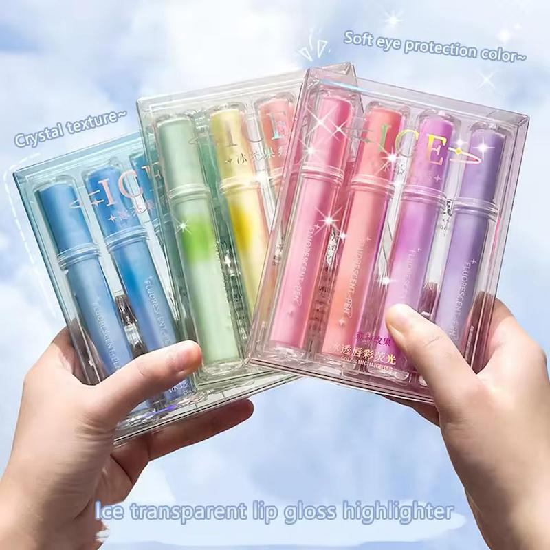 هایلایتر بدنه شیشه ای ۴ عددی