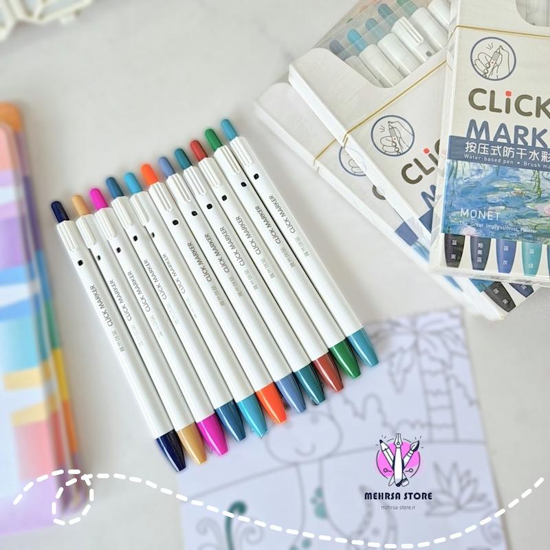 ماژیک ۱۲ رنگ کلیکی با تکنولوژی جدید💧