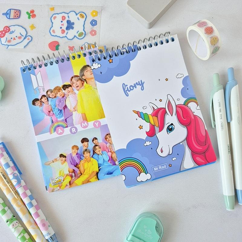 دفترچه یادداشت bts و تک شاخ