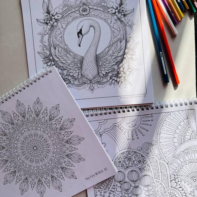 دفتر رنگ‌آمیزی بزرگسال | کتاب رنگ‌آمیزی آرامش‌بخش با طرح‌های متنوع