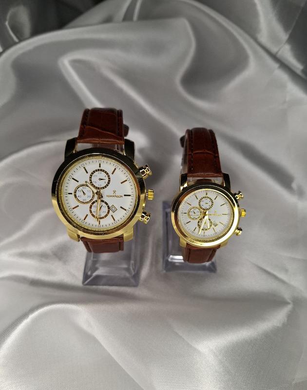 ساعت ست رومانسون بند چرمی