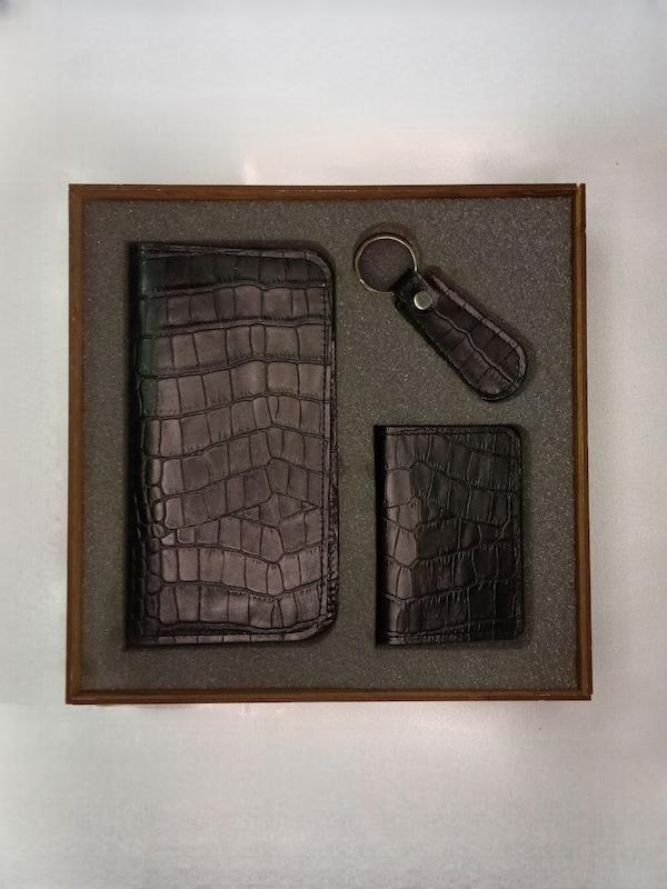 ست سه تکه کیف مردانه چرم طبیعی