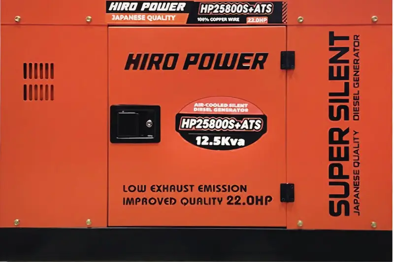 موتور برق دیزلی هیرو مدل HP25800S ظرفیت ۱۲.۵ کاوا تک فاز سایلنت