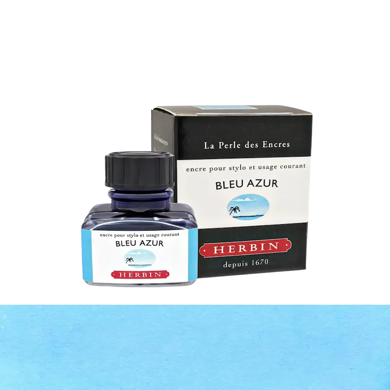 شیشه جوهر خودنویس هربین J.Herbin Bleu Azur آبی لاجوردی
