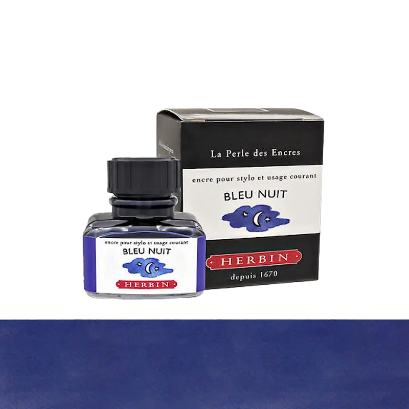 شیشه جوهر خودنویس هربین J.Herbin Bleu Nuit آبی نیمه شب