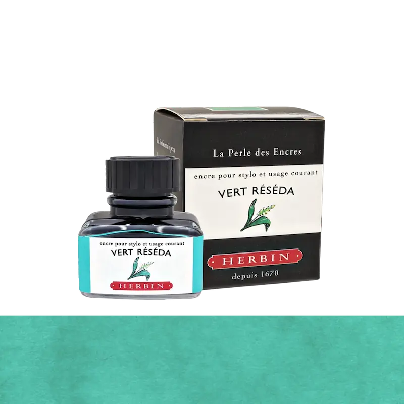 شیشه جوهر خودنویس هربین J.Herbin Vert Reseda سبز آبی