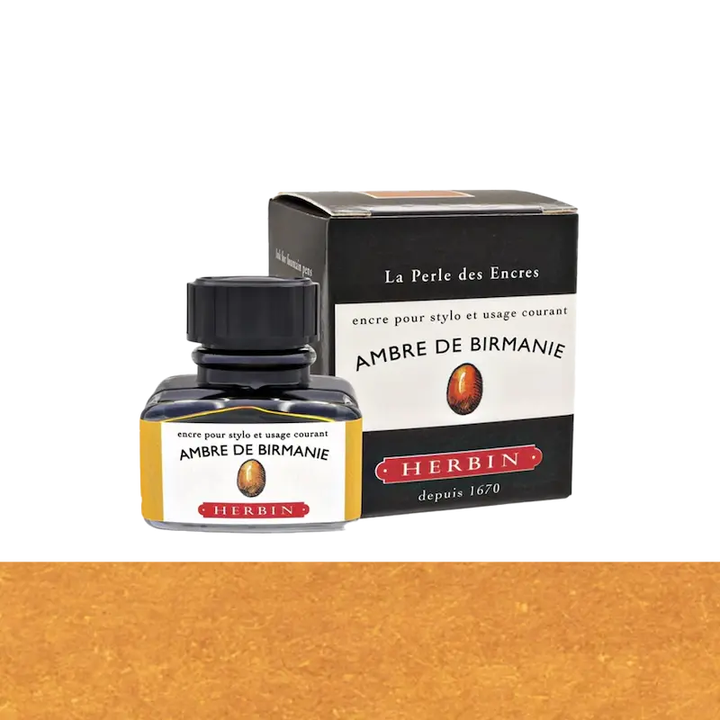شیشه جوهر خودنویس هربین J.Herbin Ambre De Birmanie کهربایی
