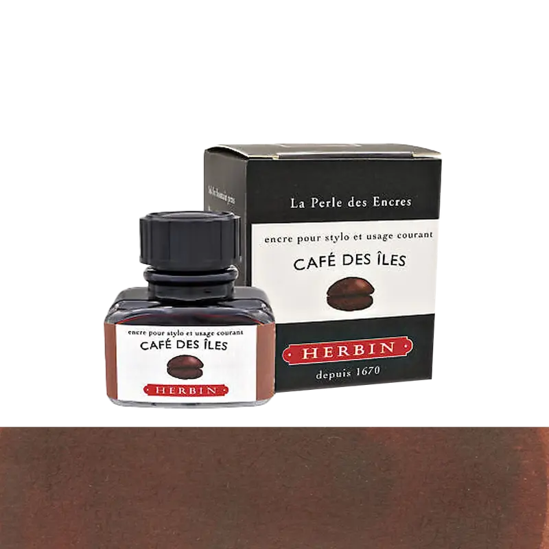 شیشه جوهر خودنویس هربین J.Herbin Cafe Des Iles قهوه ای