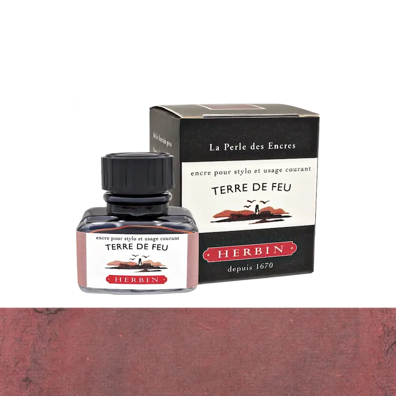 شیشه جوهر خودنویس هربین J.Herbin Terre De Feu ماهاگونی