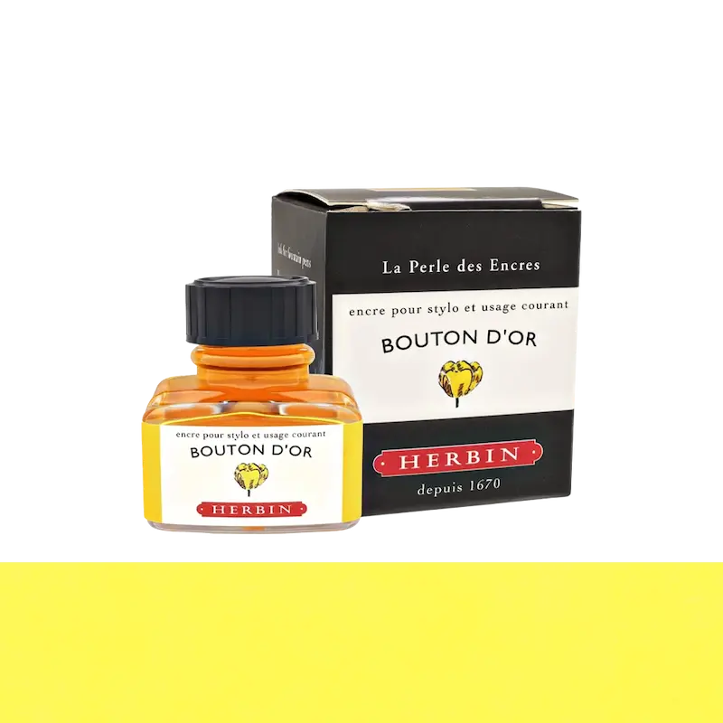شیشه جوهر خودنویس هربین J.Herbin bouton d'or زرد