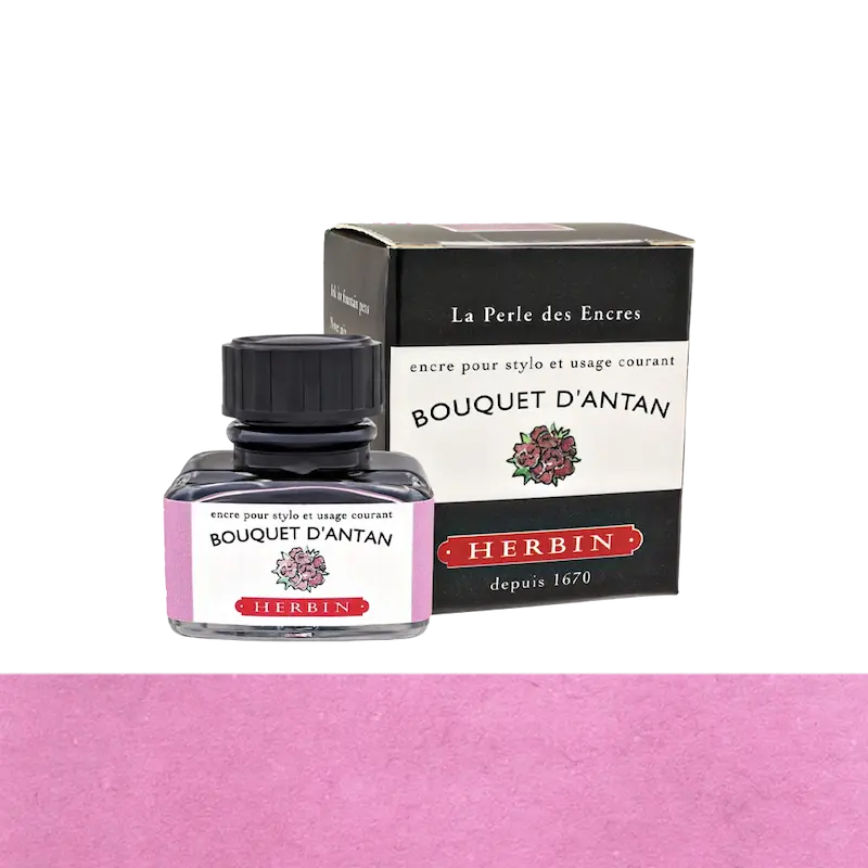 شیشه جوهر خودنویس هربین J.Herbin Bouquet D'antan صورتی روشن