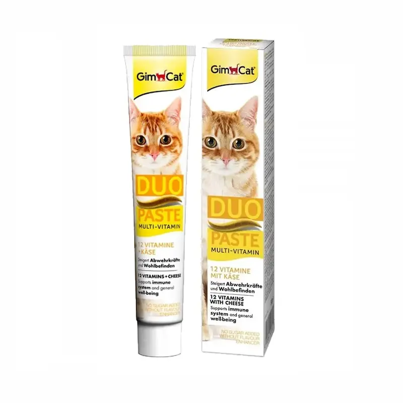خمیر مالت مولتی ویتامین گربه جیم کت مدل Duo paste با طعم پنیر