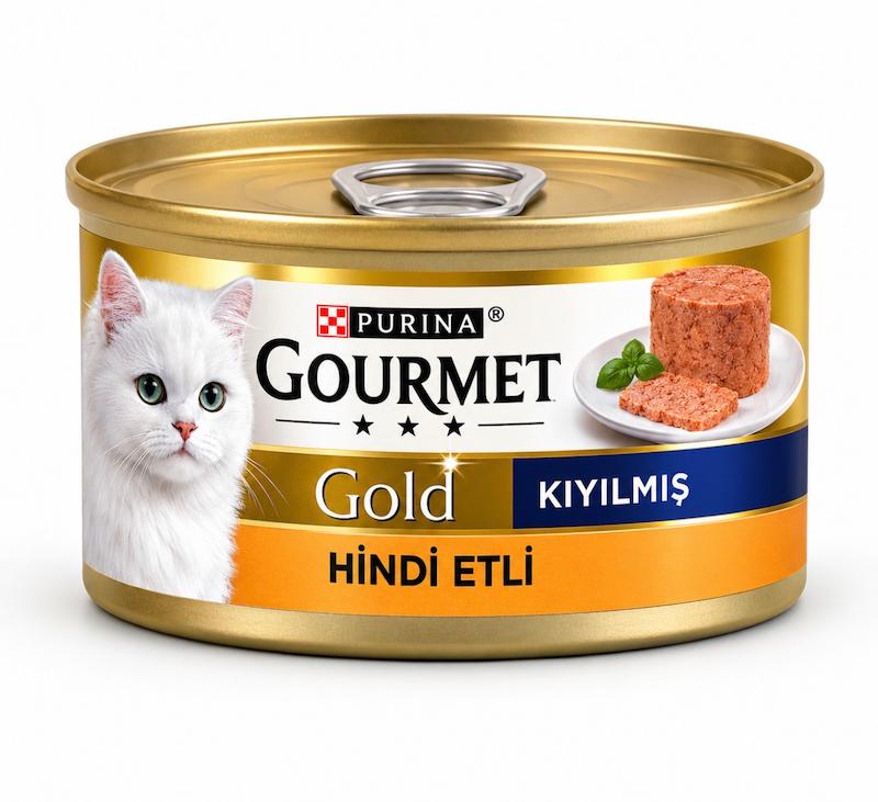 کنسرو گربه گورمت گلد gourmet gold با طعم بوقلمون ۸۵ گرمی
