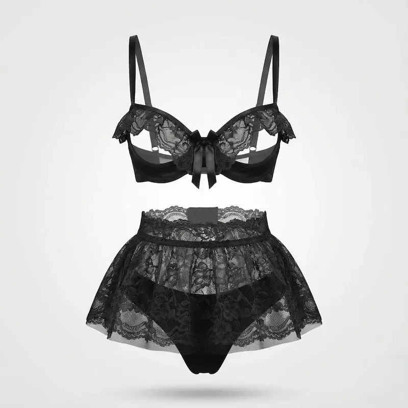 ست 3 تیکه دامنی رنگ مشکی کد: 102346