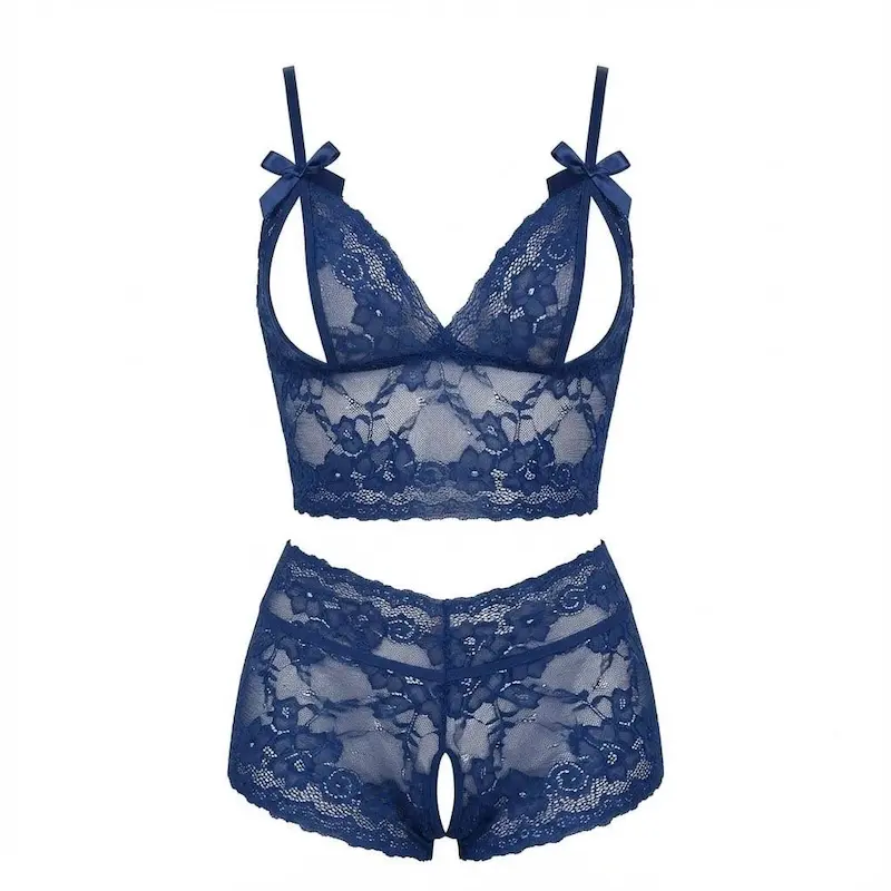 ست دانتل رنگ آبی کد: 101408