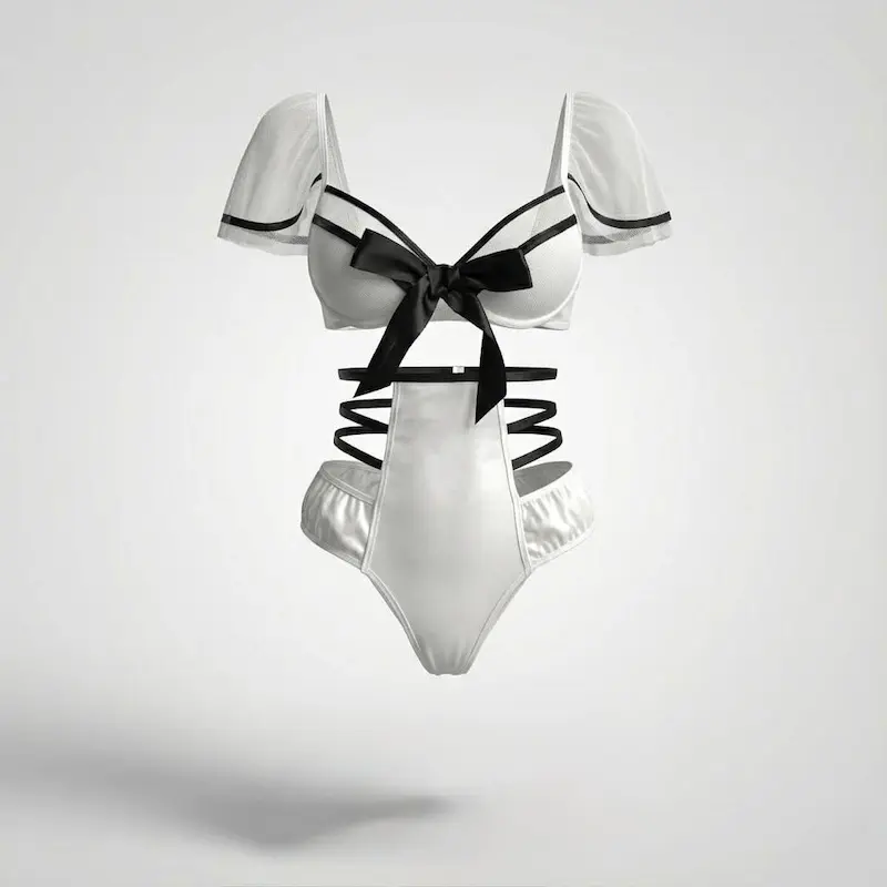 بادی پاپیونی جورابدار مشکی کد:105253