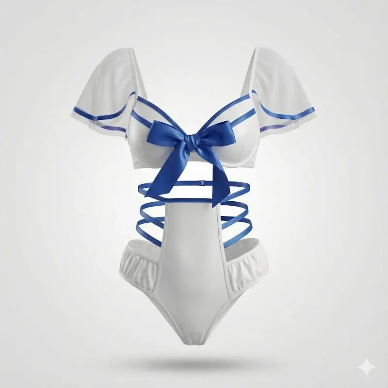 بادی پاپیونی جورابدار آبی کد:105253