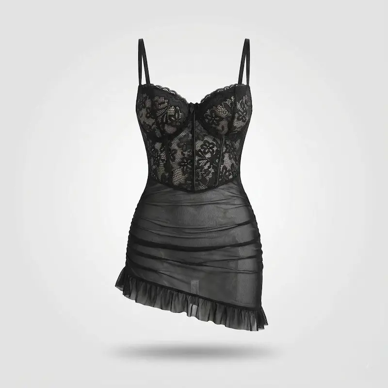 لباس خواب اندامی رنگ مشکی کد: 103187