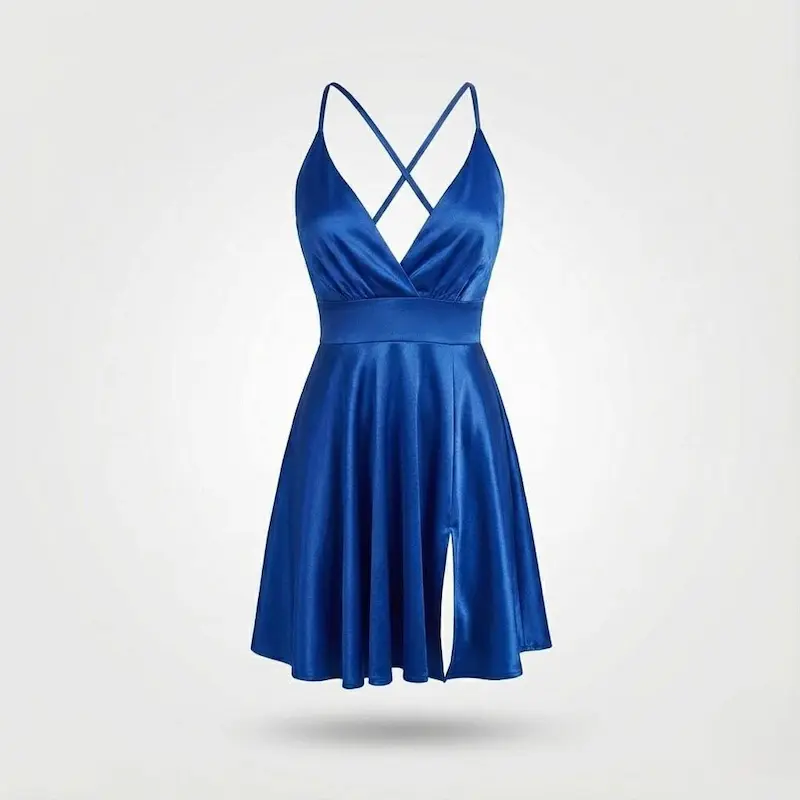 لباس خواب ساتن رنگ آبی