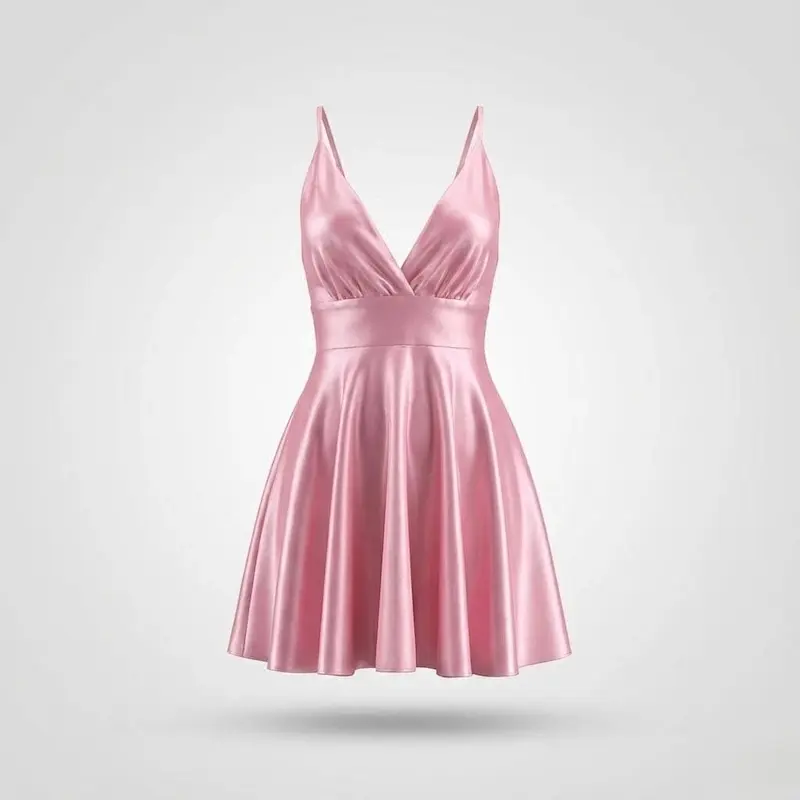 لباس خواب ساتن رنگ صورتی