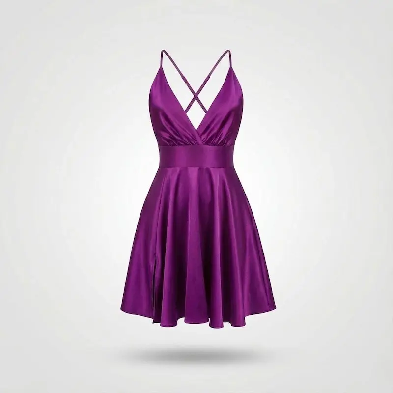 لباس خواب ساتن رنگ بنفش