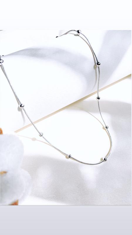 گردنبند گوي نقره اي