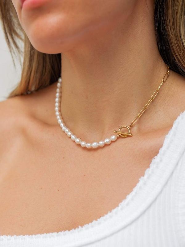 گردنبند مرواريد قفل تي