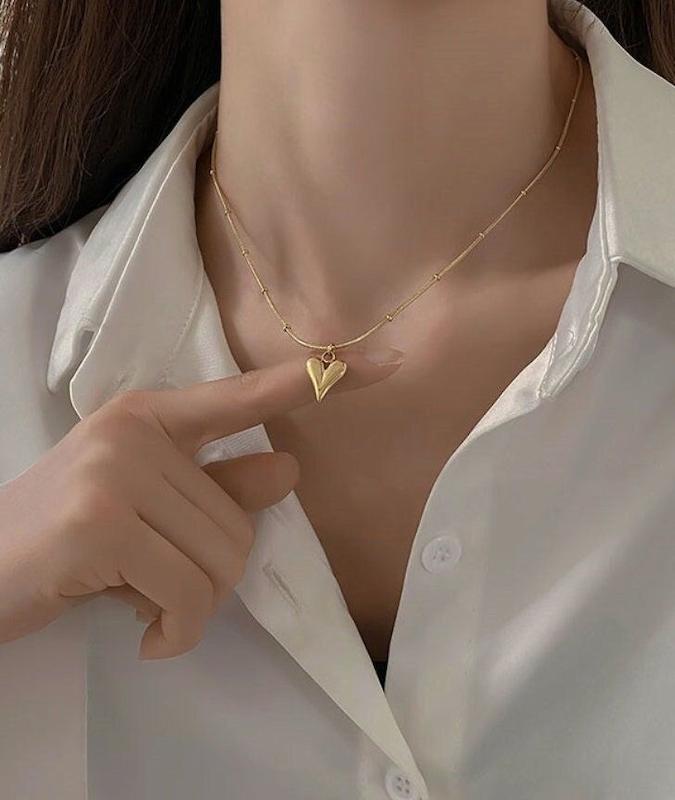 گردنبند گوي با آویز قلب