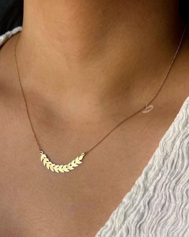 گردنبند گندمي پلاك