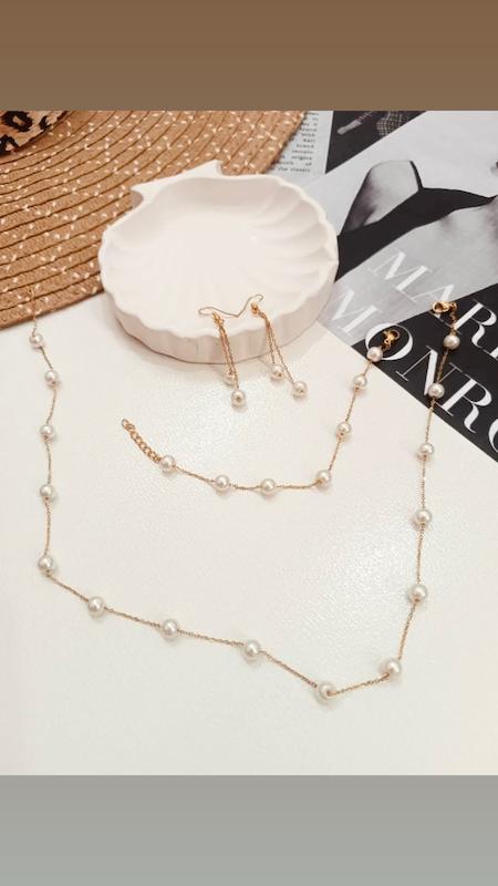 ست مرواريد (دستبند،گردنبند،گوشواره)