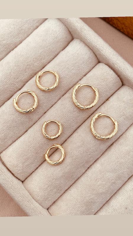 گوشواره  حلقه اي طرح طلا