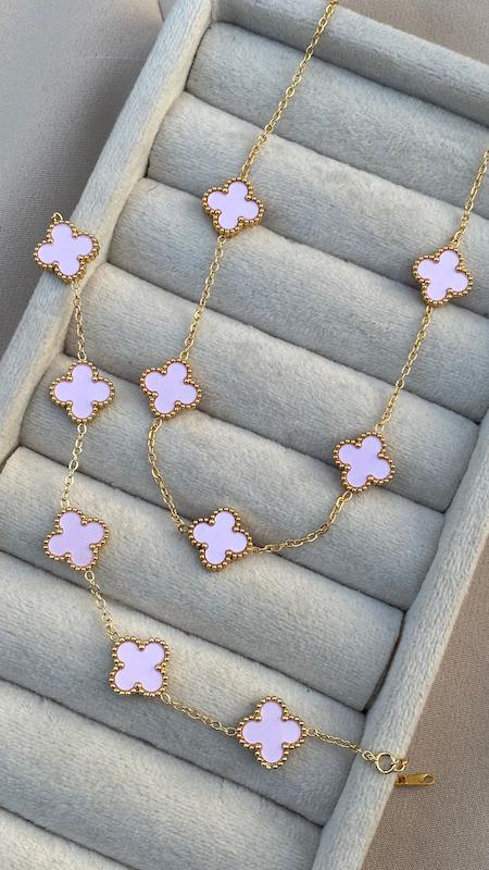 ست دستبند و گردنبند ونكليف صورتي