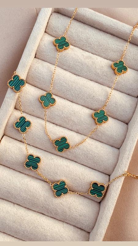 ست دستبند و گردنبند ونكليف سبز