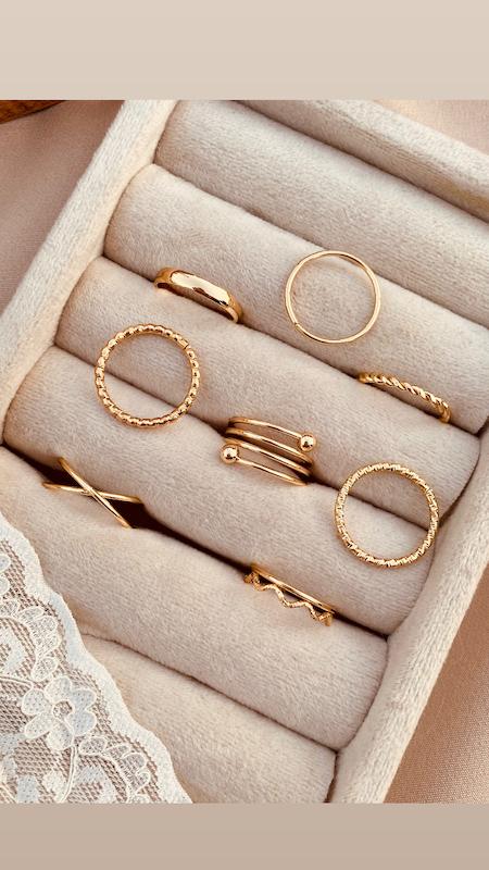 پک انگشتر پيچي طلايي