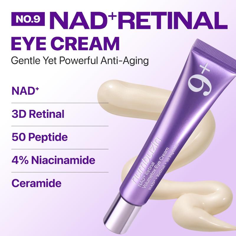 کرم دور چشم رتینال و NAD+ نامبوزین جدید ۲۰ میل (numbuzin No.9 NAD+ Retinal Volumetox Eye Cream)