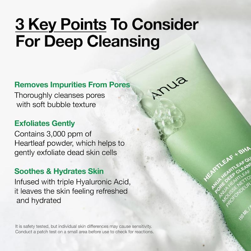  فوم شستشوی تسکین دهنده و پاک کننده عمقی منافذ آنوا | Anua Heartleaf Quercetinol Pore Deep Cleansing Foam