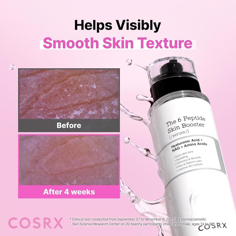 بوستر سرم تقویت کننده 6 پپتاید کوزارکسبوستر سرم تقویت کننده 6 پپتاید کوزارکس Cosrx the 6 peptide skin booster