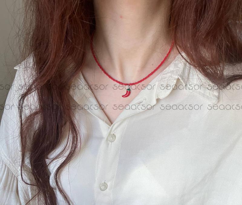 گردنبند منجوق فلفل🌶️