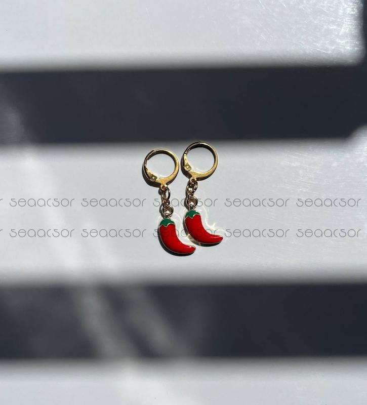 گوشواره فلفل نقره ای🌶️