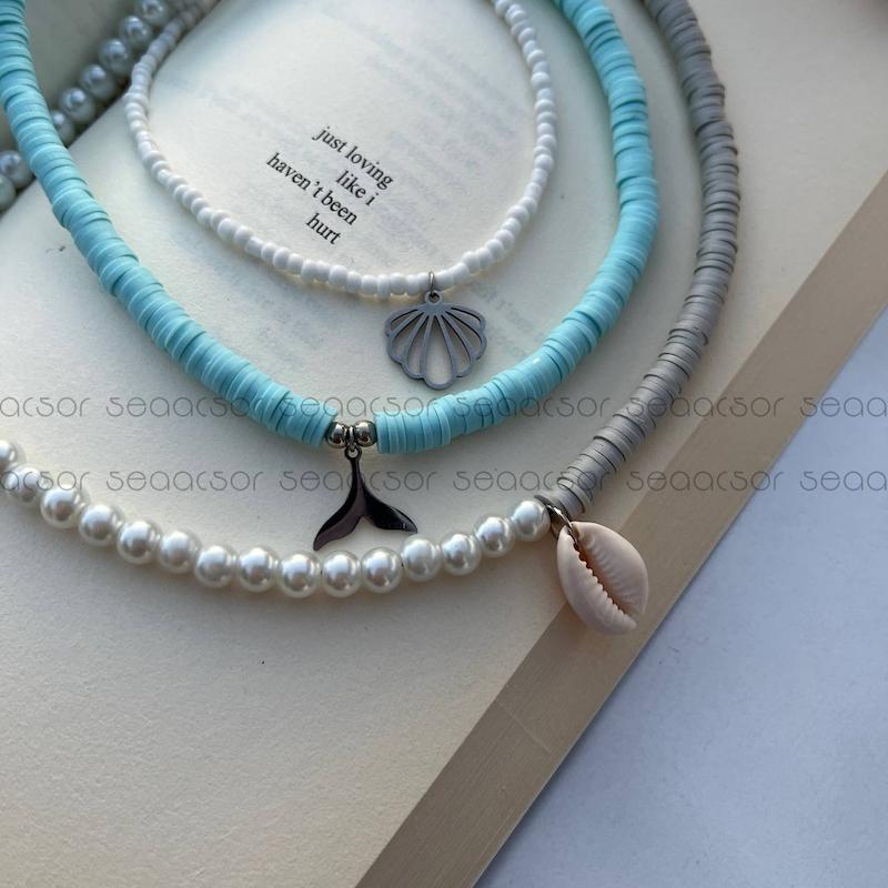 گردنبند فیمو و مروارید