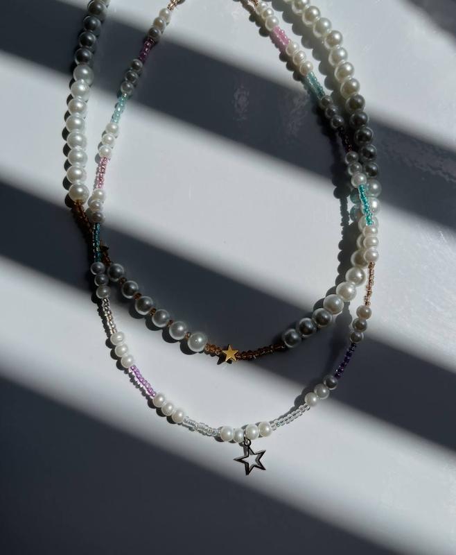گردنبند مروارید و ستاره 