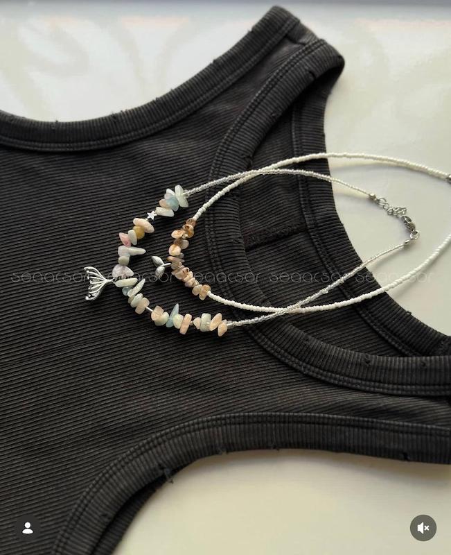 کالکشن گردنبند سنگی دم وال