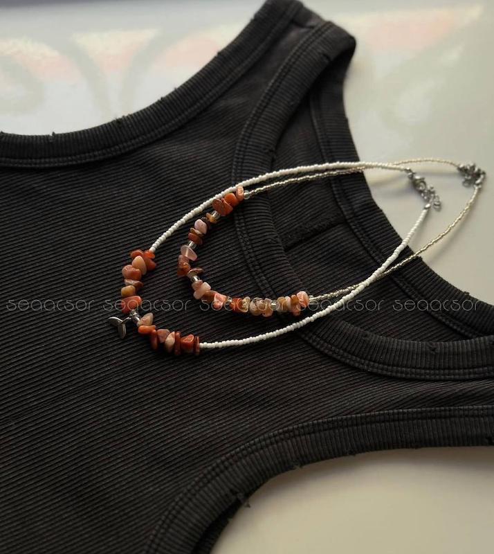 کالکشن گردنبند سنگی دم وال