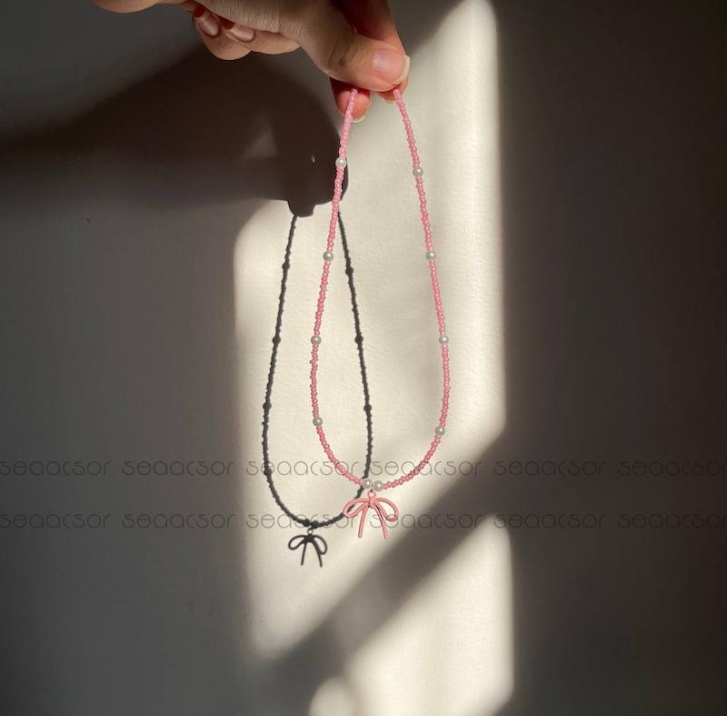 گردنبند منجوق پاپیون🩷