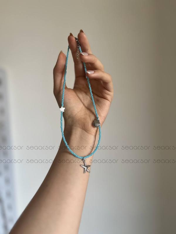گردنبند مروارید و ستاره