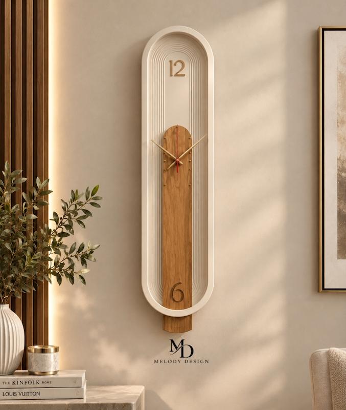 ساعت دیواری مینیمال کرم 