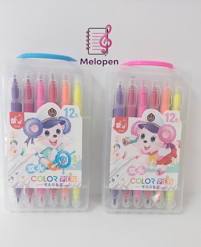 ماژیک رنگی ۱۲ رنگ دو سر مدل Color Pen