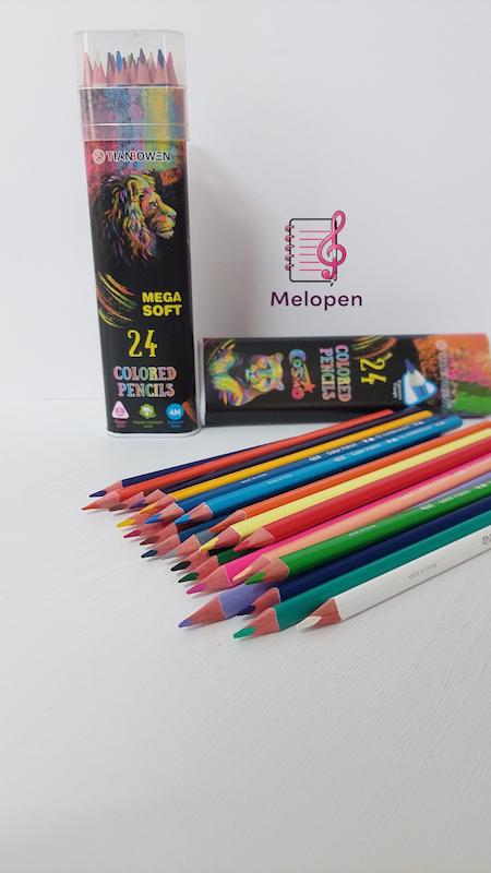 مدادرنگی تیانبون 24تایی فلزی لوله ای 